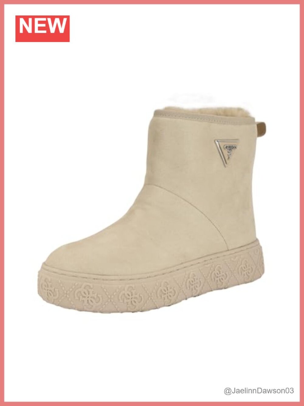 Faux Suede Ankle Booties with Faux Fur Lining Pull-On Winter